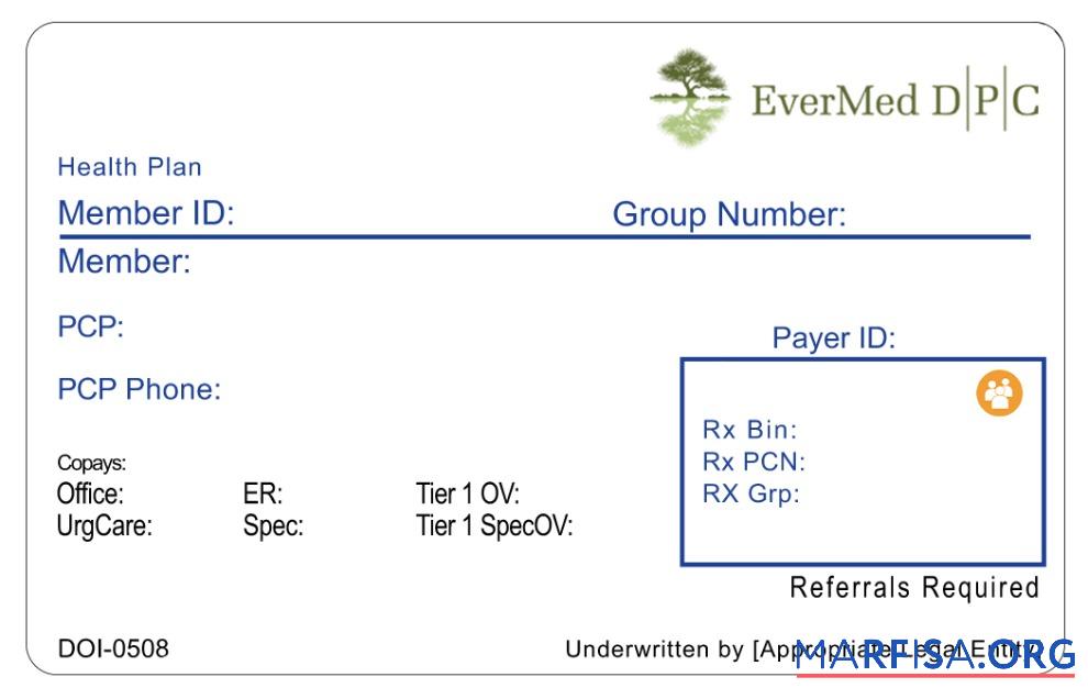 Blank Trinidad and Tobago health insurance card example
